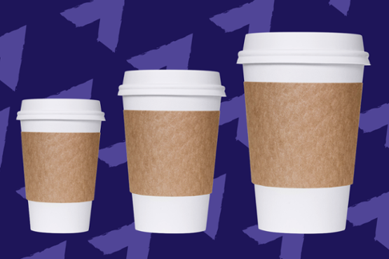 3 diferent size cups