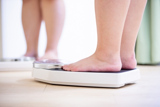 Person weighing themselves